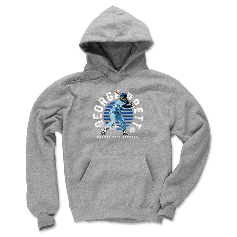 Gray Hoodie featuring design named George Brett Emblem WHT