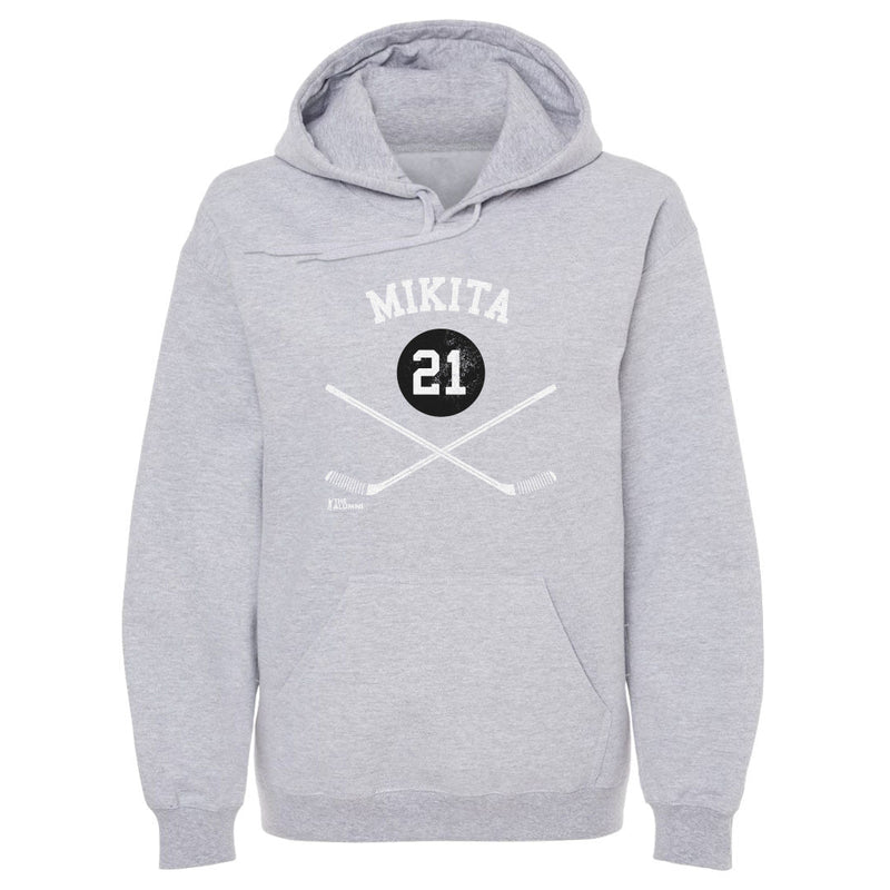 Hoodie featuring design named Stan Mikita Chicago 21 Sticks WHT, product image 2 of 2