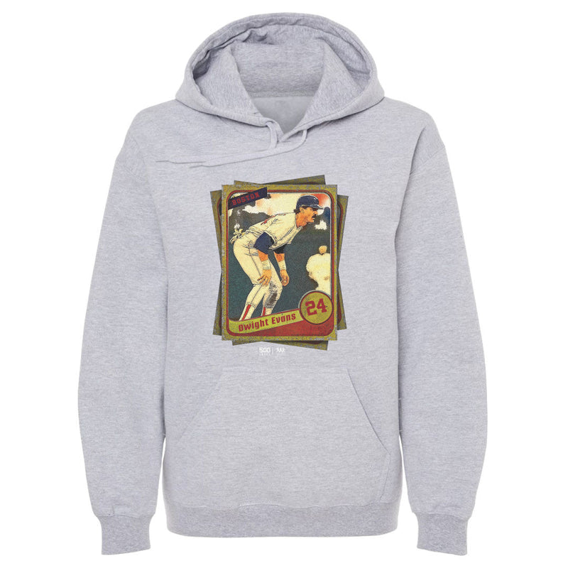 Gray Hoodie featuring design named Dwight Evans Boston Cards WHT