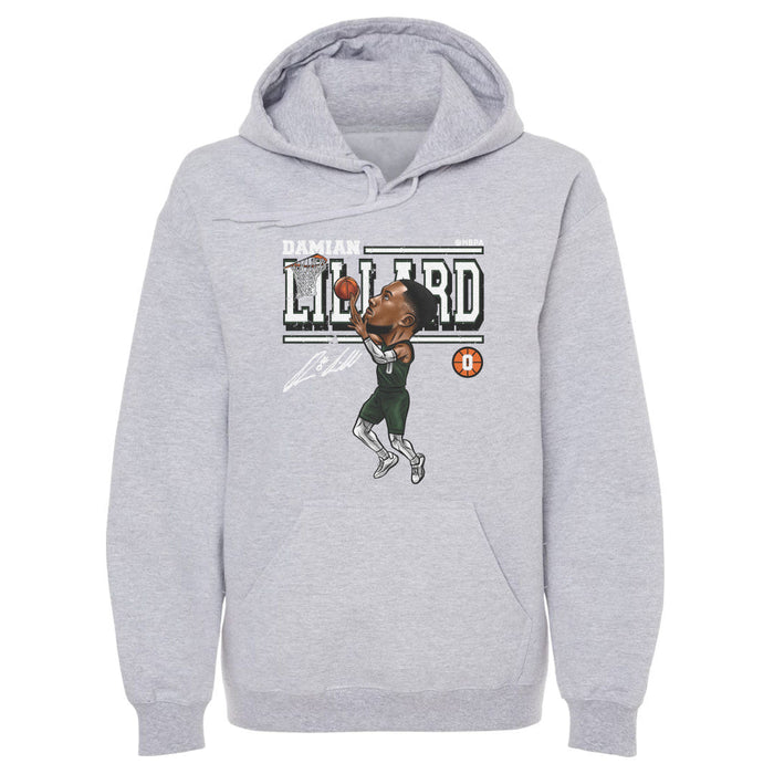 Damian Lillard Milwaukee Cartoon WHT