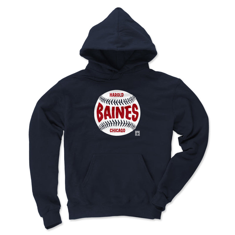 Navy Hoodie featuring design named Harold Baines Chicago Baseball WHT