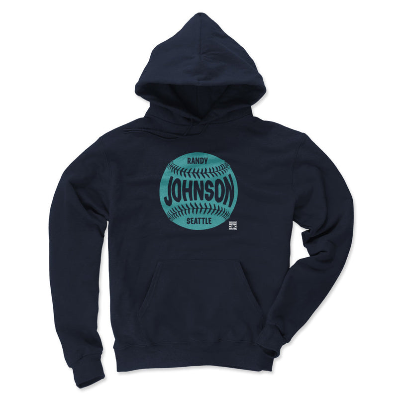 Navy Hoodie featuring design named Randy Johnson Seattle Baseball WHT