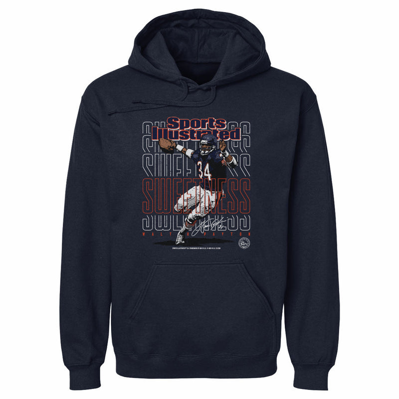 Navy Hoodie featuring design named Walter Payton Sports Illustrated & Chicago Sweetness Repeat WHT