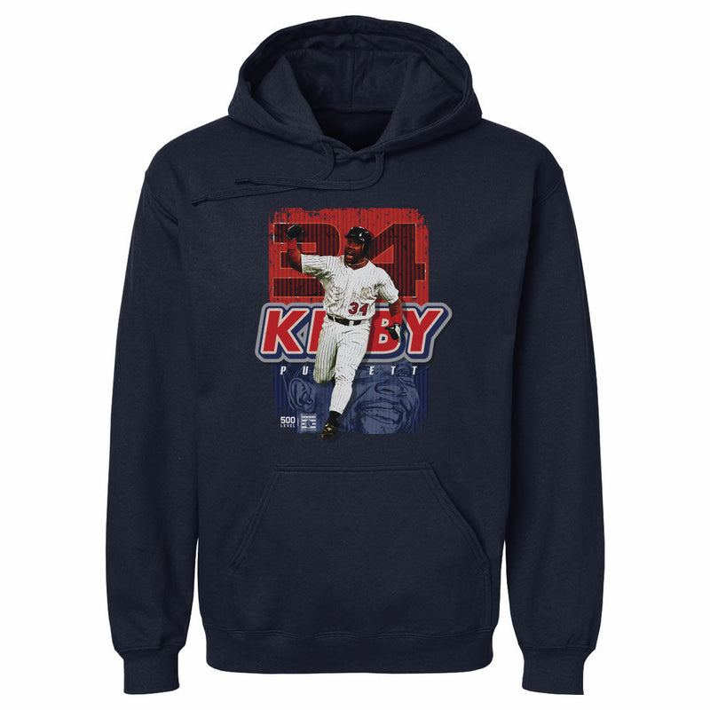 Navy Hoodie featuring design named Kirby Puckett Minnesota Player Number WHT