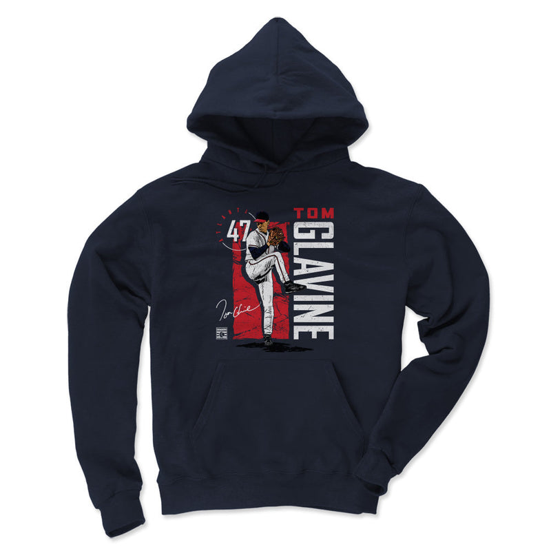 Navy Hoodie featuring design named Tom Glavine Atlanta Vintage WHT