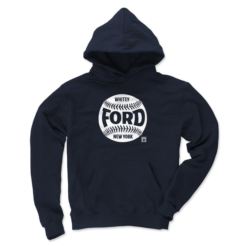 Navy Hoodie featuring design named Whitey Ford New York Baseball WHT