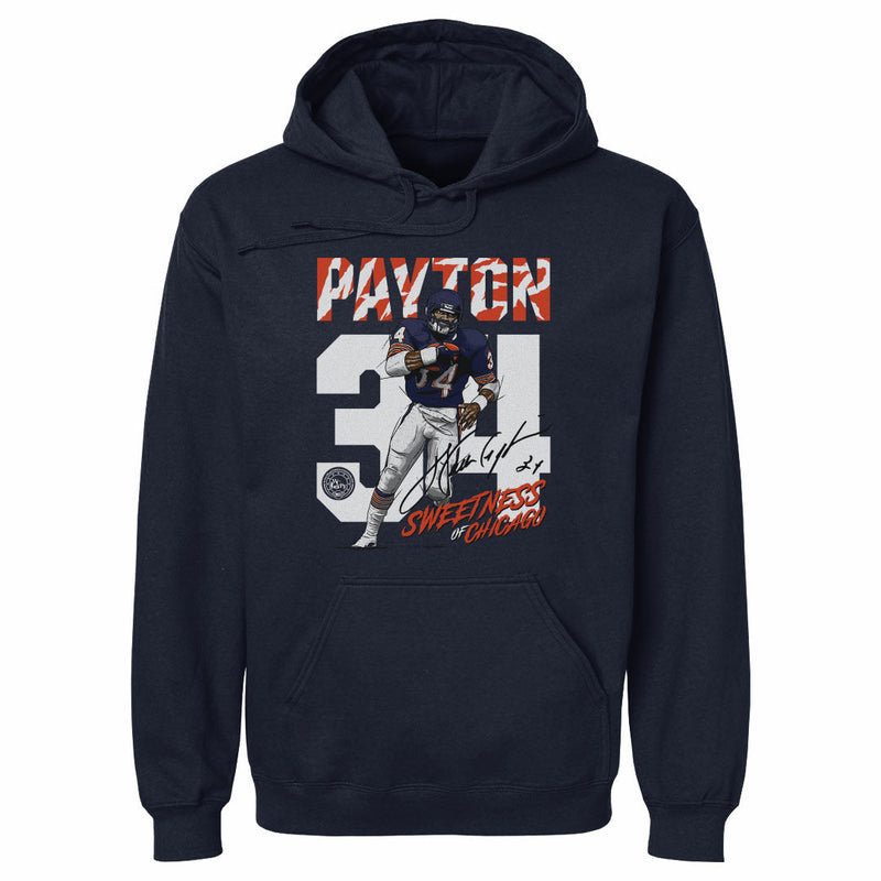 Navy Hoodie featuring design named Walter Payton Rush W WHT