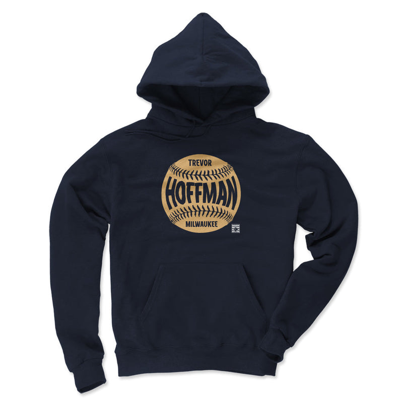Navy Hoodie featuring design named Trevor Hoffman Milwaukee Baseball WHT