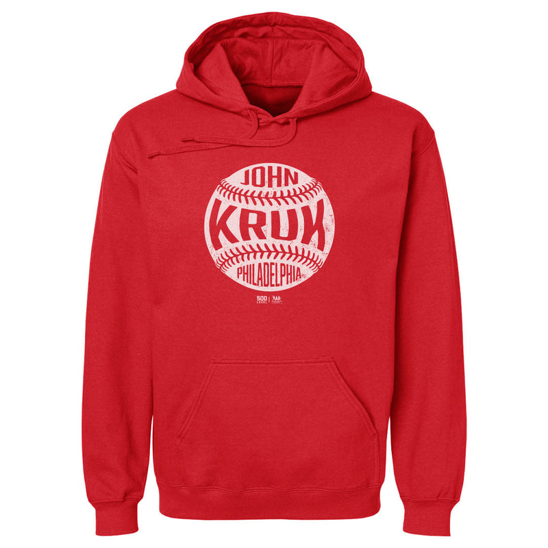 Red Hoodie featuring design named John Kruk Philadelphia Vintage Baseball WHT