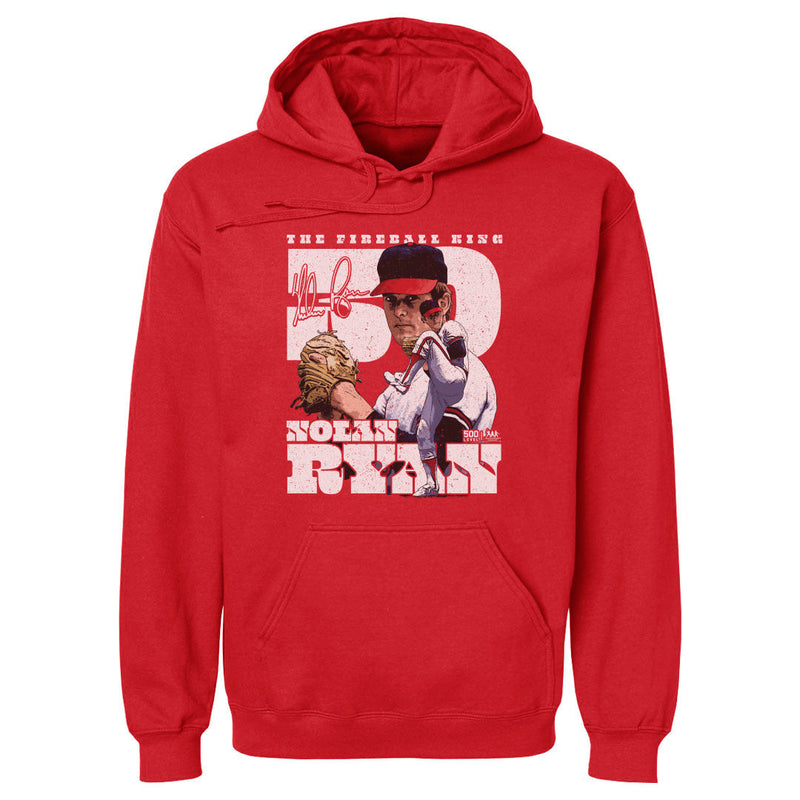 Red Hoodie featuring design named Nolan Ryan Los Angeles A Throwback Dual WHT