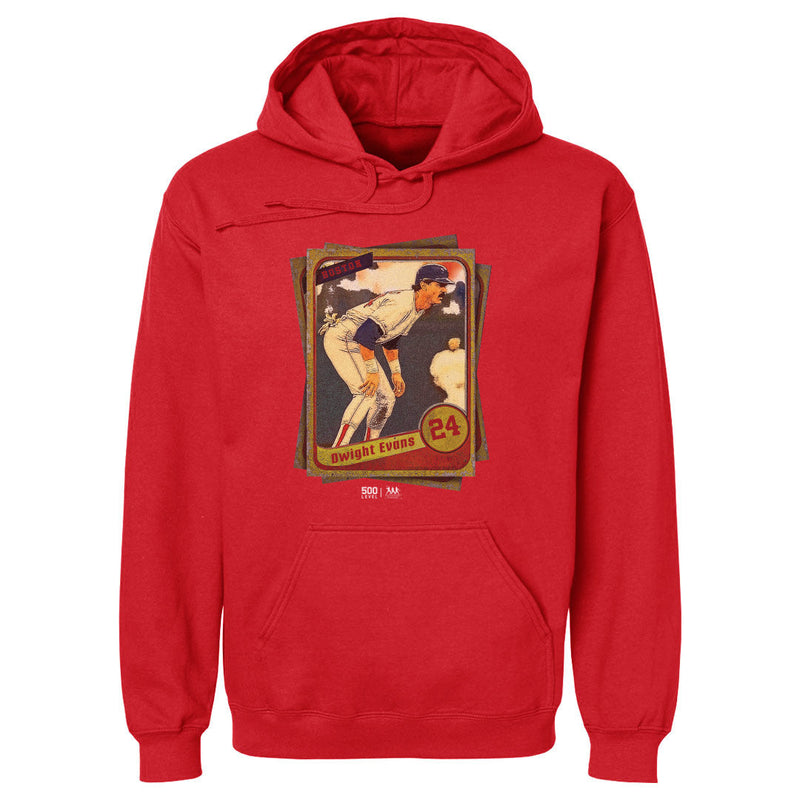 Red Hoodie featuring design named Dwight Evans Boston Cards WHT