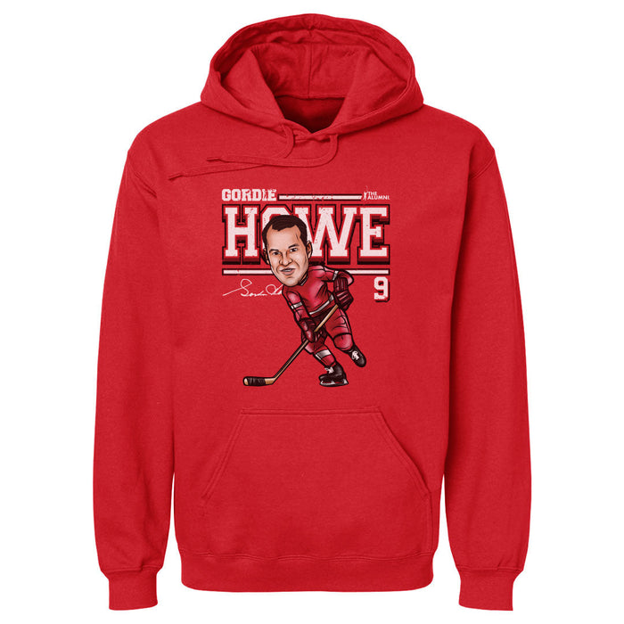 Gordie Howe Detroit Cartoon WHT