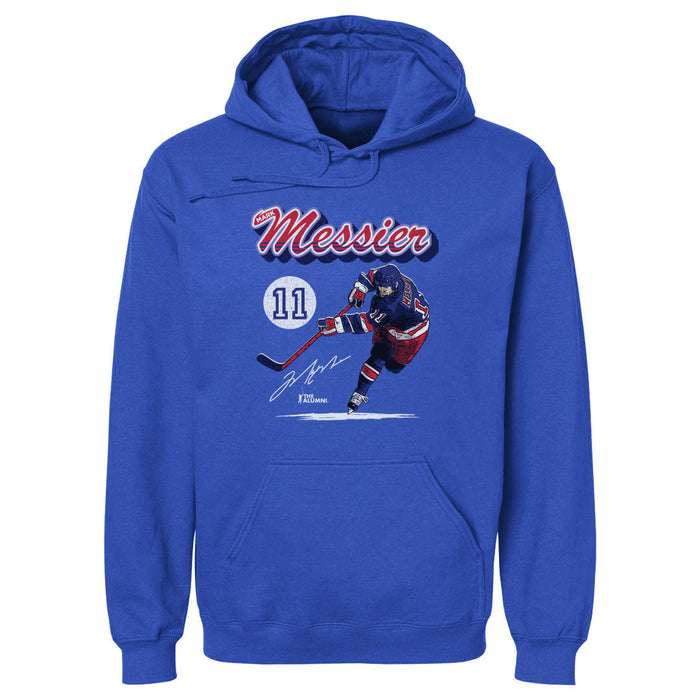 Mark Messier New York R Retro Script WHT