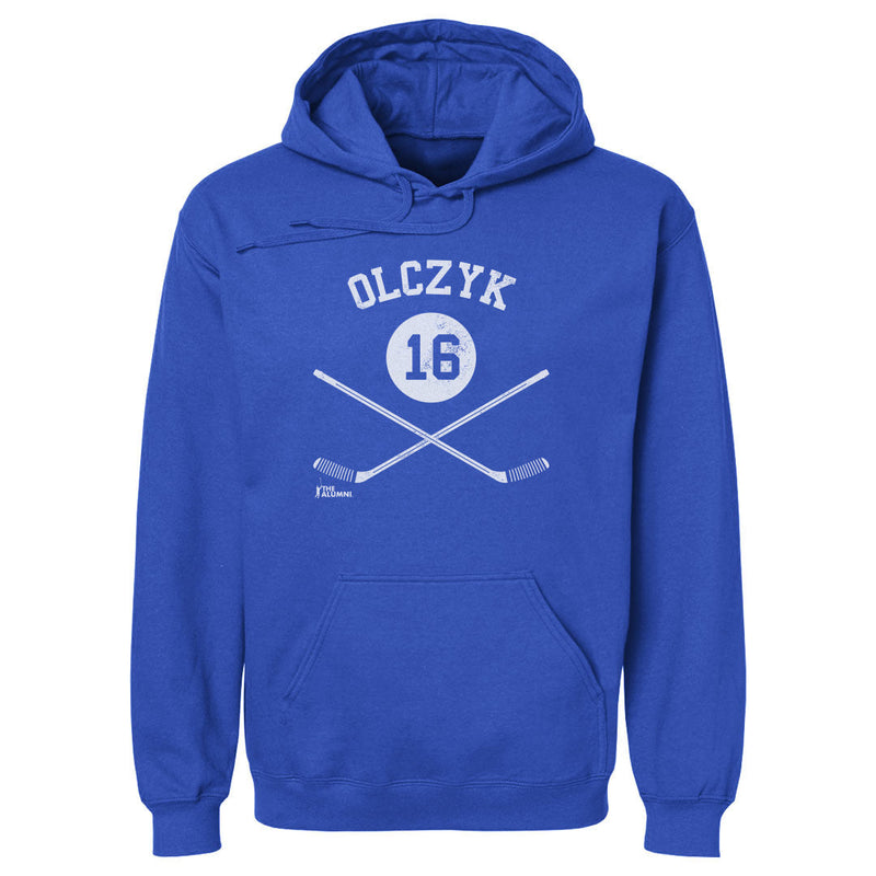 Hoodie featuring design named Eddie Olczyk Toronto 16 Sticks WHT, product image 2 of 2
