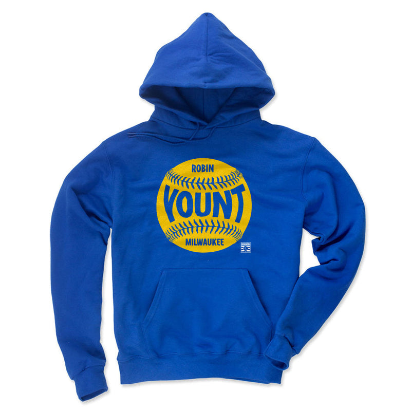 Royal Blue Hoodie featuring design named Robin Yount Milwaukee Baseball WHT