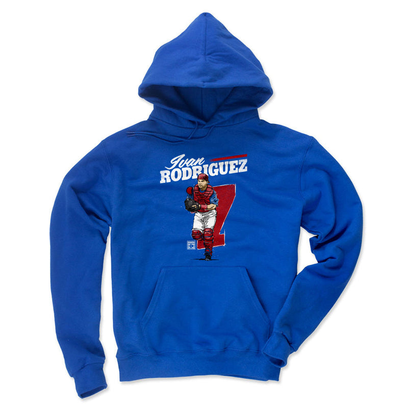 Hoodie featuring design named Ivan Rodriguez Retro WHT, product image 1 of 2