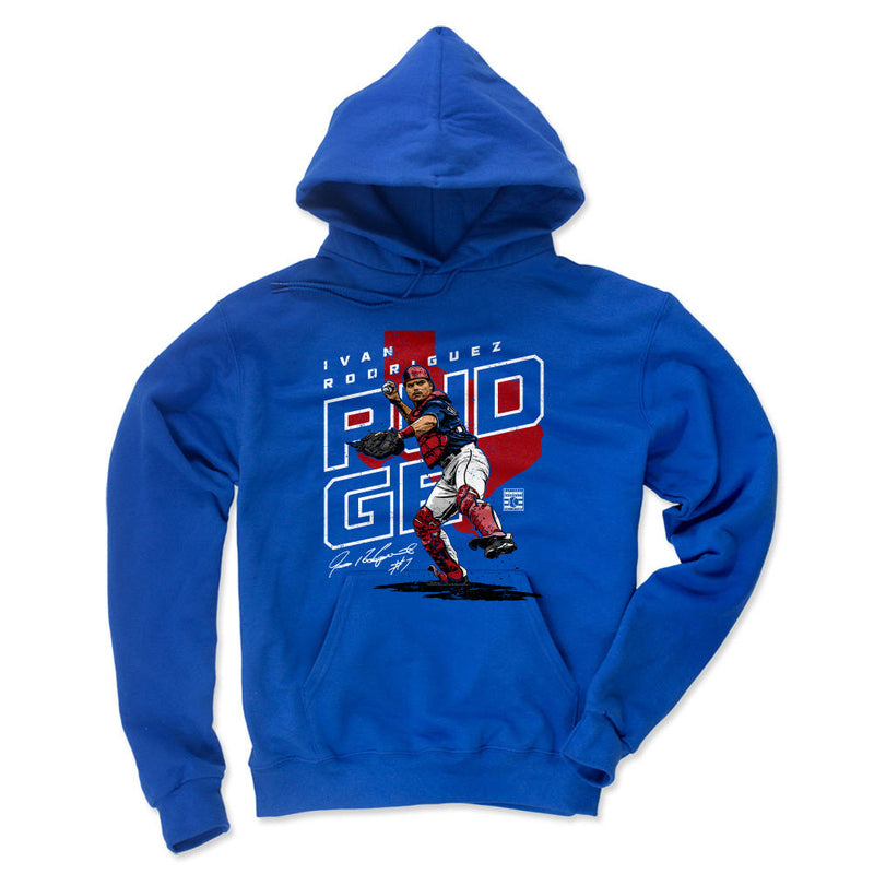 Hoodie featuring design named Ivan Rodriguez Player Map WHT, product image 1 of 2