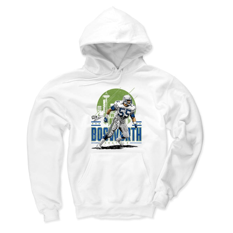 Hoodie featuring design named Brian Bosworth Seattle Skyline, product image 1 of 3