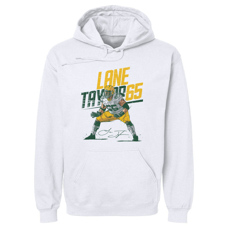 White Hoodie featuring design named Lane Taylor Green Bay Slant