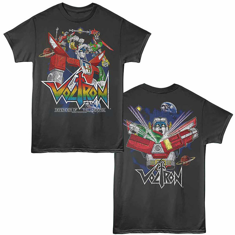 T-Shirt featuring design named Voltron - Distressed Logo (Front & Back)