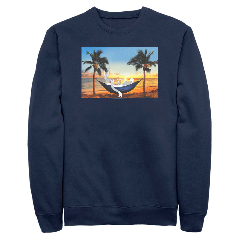 Navy Sweatshirt featuring design named Looney Tunes - Hare and His Hammock