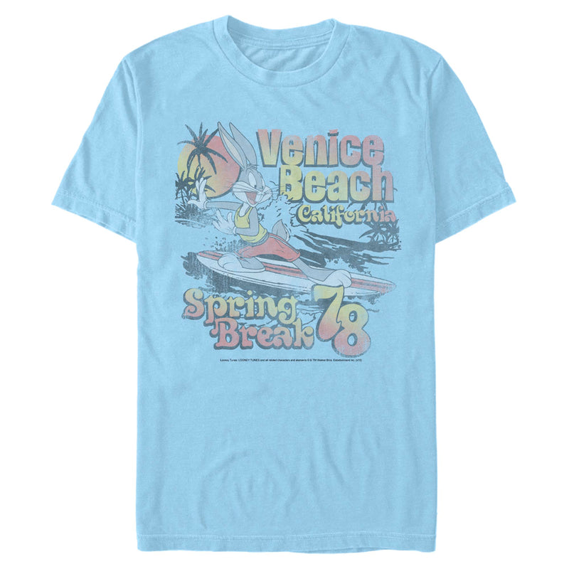 Light Blue T-Shirt featuring design named Looney Tunes - Bugs Surfer