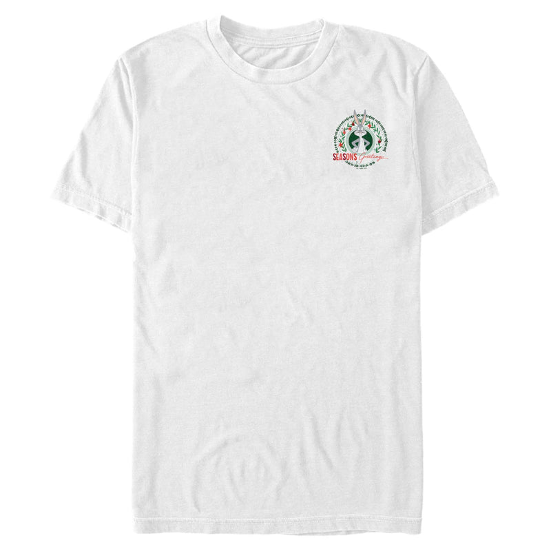 White T-Shirt featuring design named Looney Tunes - Bugs Seasons Greetings