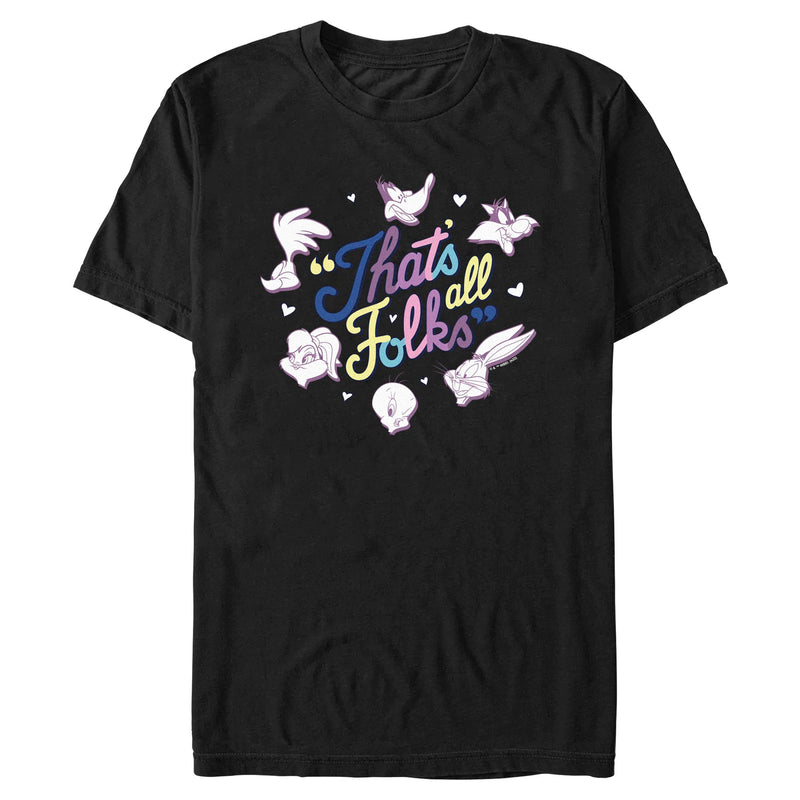 Black T-Shirt featuring design named Looney Tunes - That's All Pastel Font