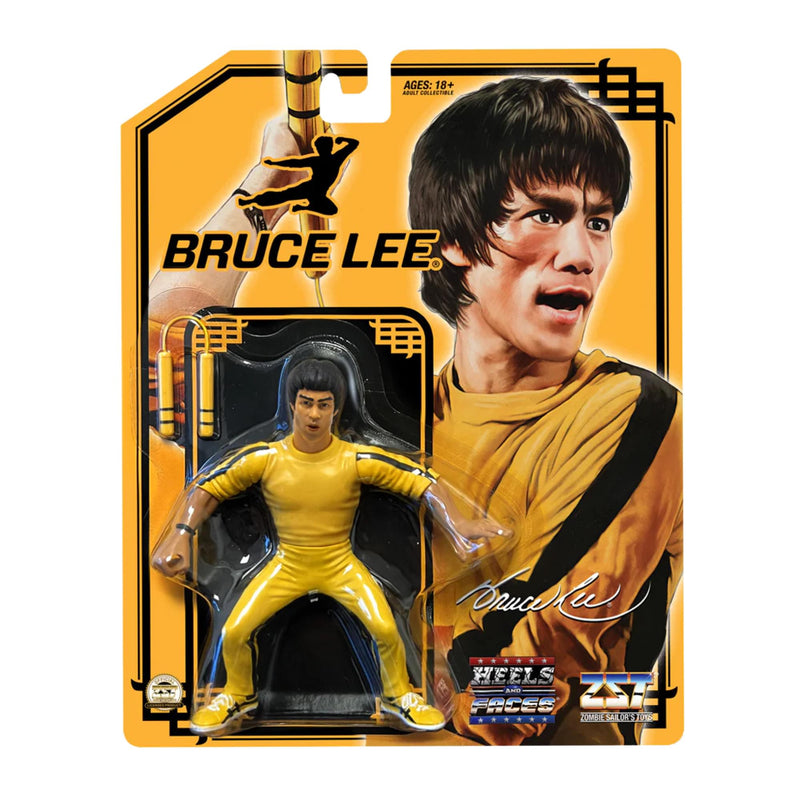 Bruce Lee Heels and Faces Retro Action Figure | Yellow Tracksuit product image 2 of 7