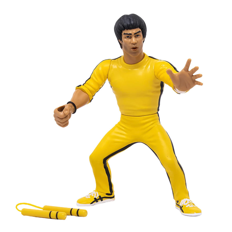 Bruce Lee Heels and Faces Retro Action Figure | Yellow Tracksuit product image 3 of 7