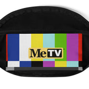 Interior view of fanny pack with a multicolored TV test pattern featuring the MeTV logo