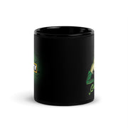 Black ceramic mug featuring the Gwengoolie character in green and the Svengoolie logo with bats, with the 'Gwengoolie' logo below the character.
