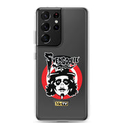 Gray Samsung case featuring the Svengoolie face logo with the text 'Svengoolie' in black above a red circle, with a small MeTV logo at the bottom.