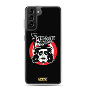 Black Samsung case featuring the Svengoolie face logo with the text 'Svengoolie' in black above a red circle, with a small MeTV logo at the bottom.