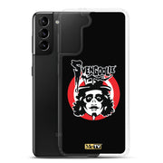 Black Samsung case featuring the Svengoolie face logo with the text 'Svengoolie' in black above a red circle, with a small MeTV logo at the bottom.