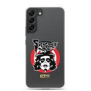 Gray Samsung case featuring the Svengoolie face logo with the text 'Svengoolie' in black above a red circle, with a small MeTV logo at the bottom.