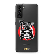 Gray Samsung case featuring the Svengoolie face logo with the text 'Svengoolie' in black above a red circle, with a small MeTV logo at the bottom.
