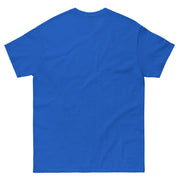 Back view of royal blue short-sleeved Collector's Call t-shirt with a plain back and no printed graphics or text.