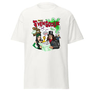 White t-shirt featuring cartoon Svengoolie in a top hat with green ghosts and the text 'SVENGOOLIE' in red above the scene.