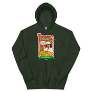 Forest green hoodie featuring the Svengoolie's Berwyn-style Pizza graphic with the text 'Svengoolie's' in red at top and a cartoon chef.