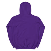 Back of the purple Kerwyn Big Head Hoodie showing a plain solid back with no graphic.