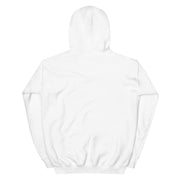 Back view of white Kerwyn Big Head Hoodie showing plain fabric with no graphic.