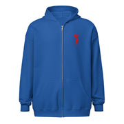 Royal blue full-zip hoodie with front pockets and a small red embroidered Svengoolie logo on the left chest.