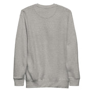 Back view of heather gray crewneck sweatshirt with no visible graphic or text on the back panel.