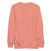 Back view of dusty rose crewneck sweatshirt with no visible graphic or text on the back.