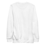 Back view of the white Kerwyn Big Head Sweatshirt, plain with no graphic.