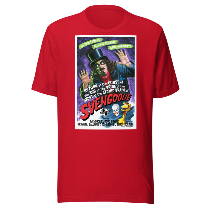 "The Horror of Svengoolie Poster" Svengoolie® T-Shirt by Bill Morrison (2022 Series)
