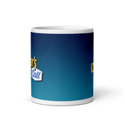 Blue gradient ceramic mug featuring the Collector's Call logo with the text 'Collector's Call' in yellow and blue on a white tag.