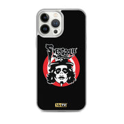 Black iPhone case featuring Svengoolie target logo in center and "MeTV" logo at bottom.