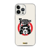 Silver iPhone case featuring Svengoolie target logo in center and "MeTV" logo at bottom.